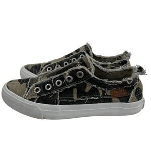Blowfish Malibu Slip On Sneakers Womens Size 7 Multicolor Camouflage Canvas